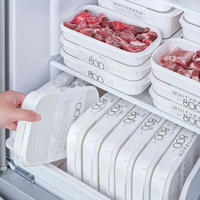 Pojemnik do lodówki na żywność – organizer z przegródkami do owoców, warzyw i mięsa | Wielokrotnego użytku
