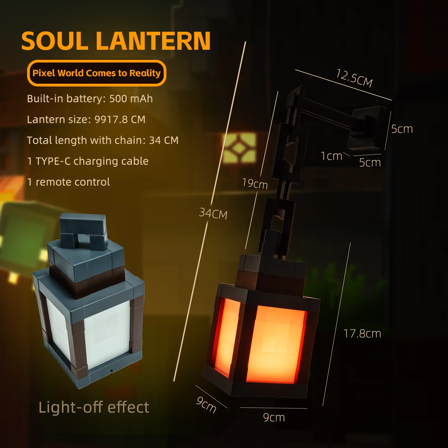 Pixelowa lampka nocna LED RGB Minecraft! – przenośna latarnia z 16 kolorami, lampka dekoracyjna DIY, oświetlenie do pokoju